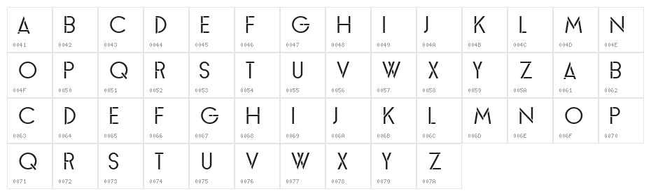 Erotica Book Regular Character Map