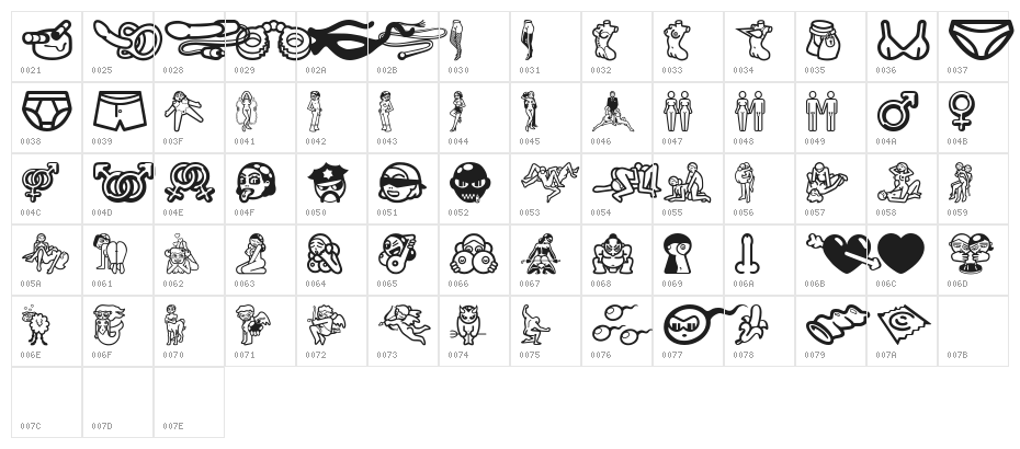 Erotica CD Character Map