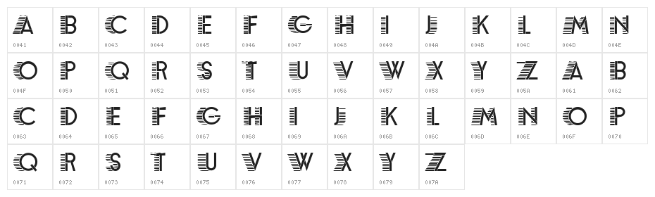 Erotica ExtraLight Character Map