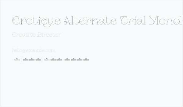 Erotique Alternate Trial Monoline Business Card