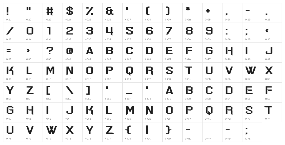 Err Hostess Character Map