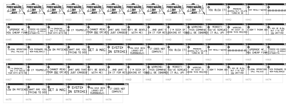 Error MessagesJL Character Map