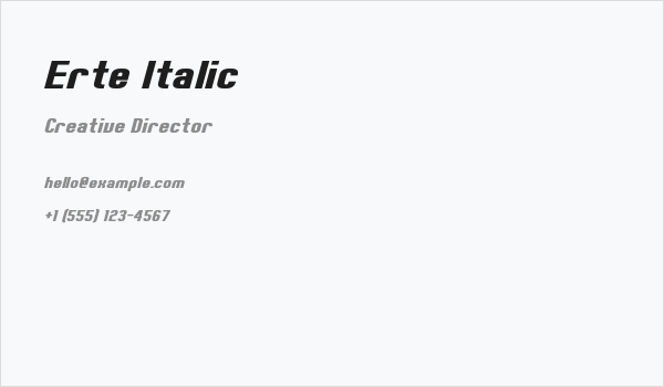 Erte Italic Business Card