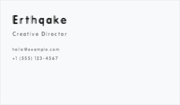 Erthqake Business Card