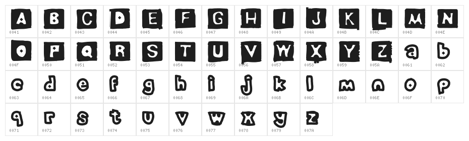 erased PENCIL Character Map
