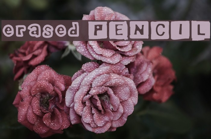 erased PENCIL Font examples