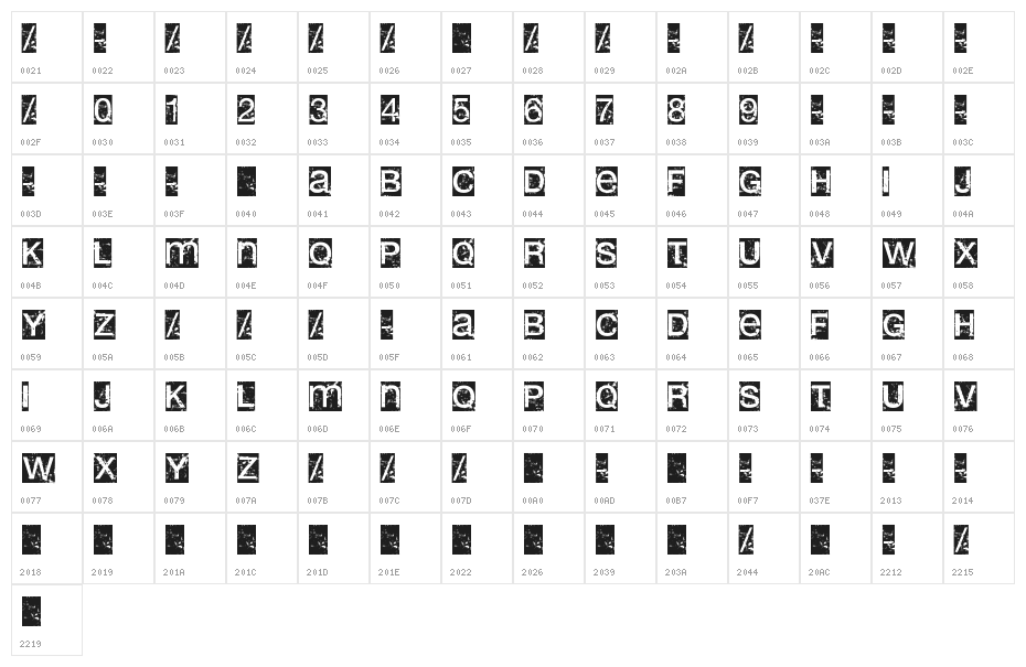 erolib Character Map