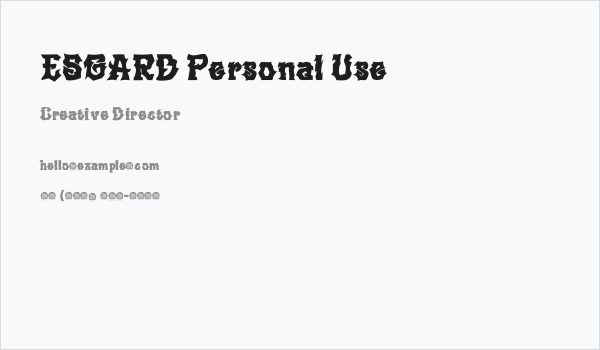ESGARD Personal Use Business Card