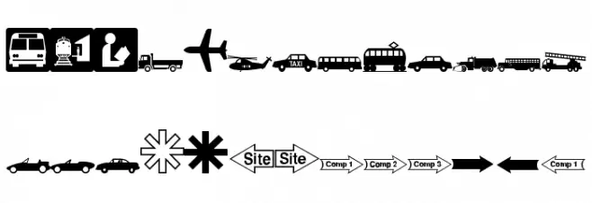 ESRI Transportation  Municipal फ़ॉन्ट लोअरकेस