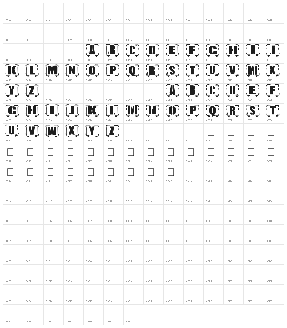 ESTILO URBANO Character Map