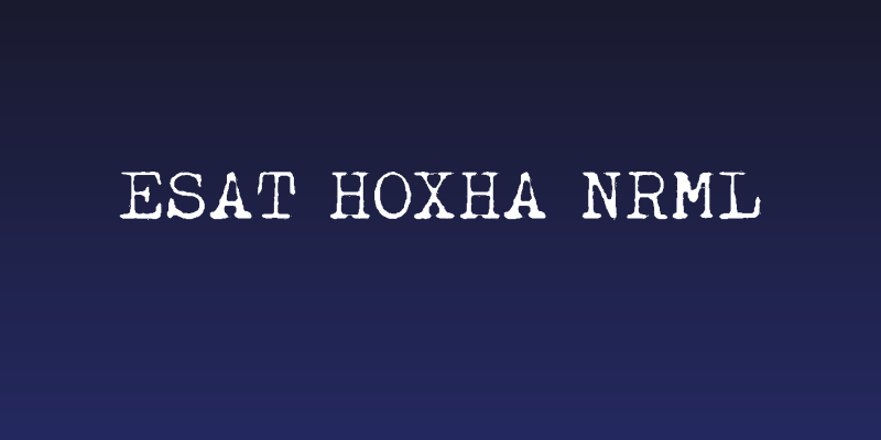 Esat Hoxha NRML Social Header