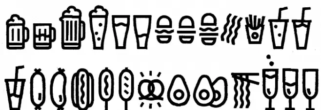 Escalope Crust Three Icons Schriftart Groß