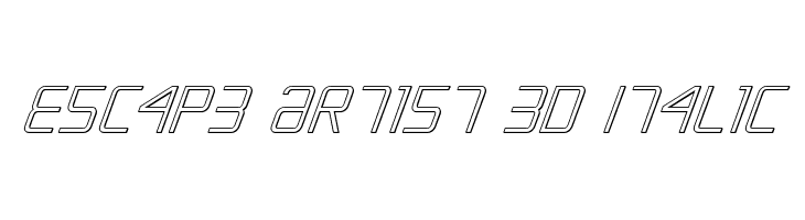 Escape Artist 3D Italic Font