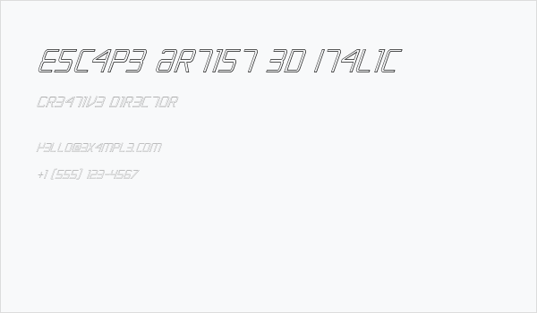 Escape Artist 3D Italic Business Card