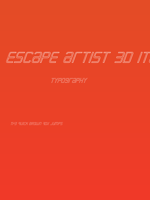 Escape Artist 3D Italic Poster