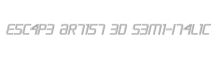Escape Artist 3D Semi-Italic  font caratteri gratis