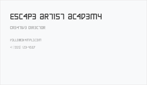 Escape Artist Academy Business Card