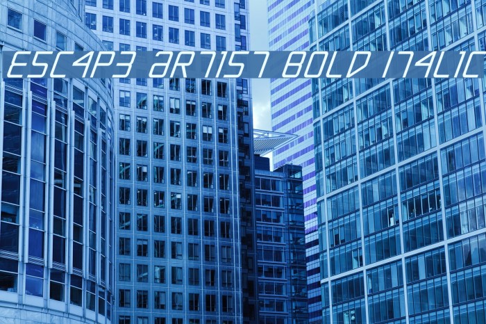Escape Artist Bold Italic Example 2