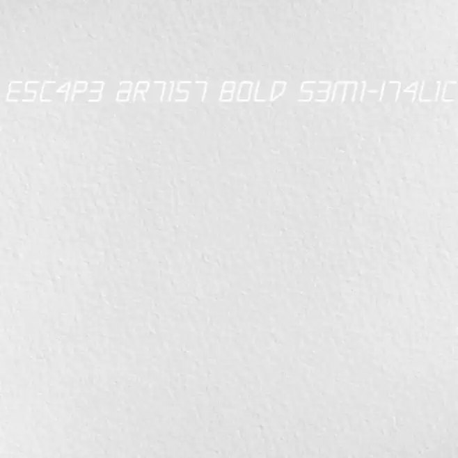 Escape Artist Bold Semi-Italic Fuentes examples