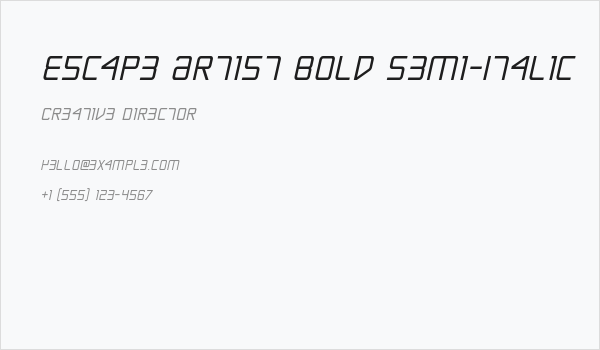 Escape Artist Bold Semi-Italic Business Card