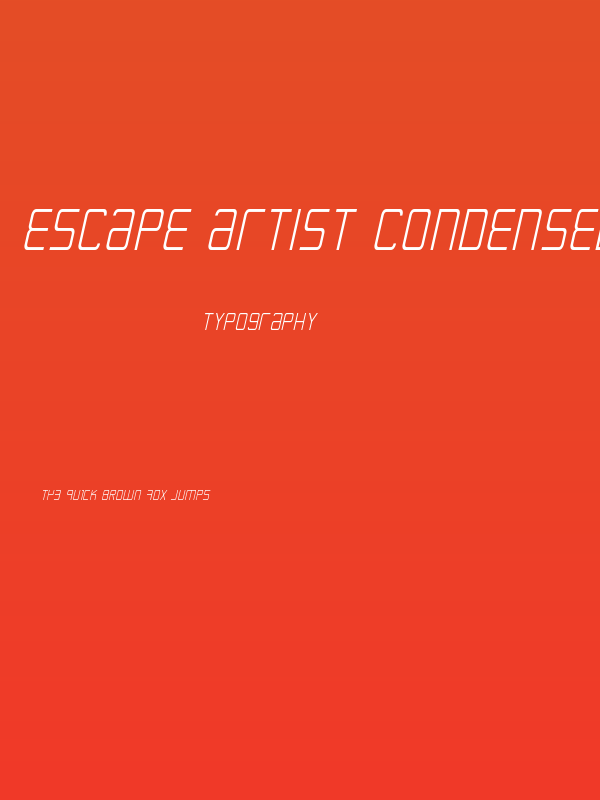 Escape Artist Condensed Semi-Italic Poster