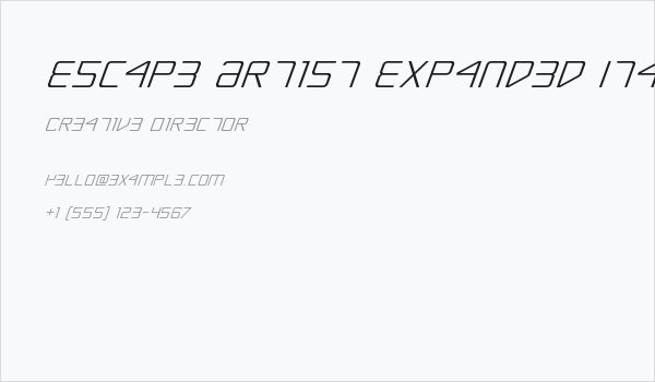 Escape Artist Expanded Italic Business Card