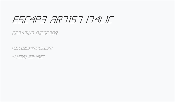 Escape Artist Italic Business Card