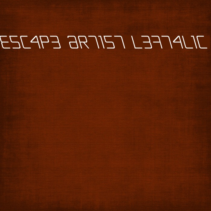Escape Artist Leftalic Font examples