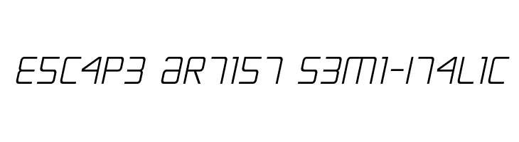 Escape Artist Semi-Italic Font