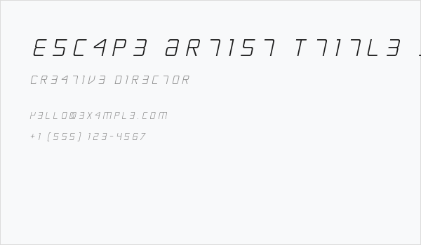 Escape Artist Ttitle Semi-Italic Business Card