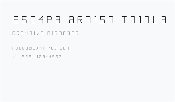 Escape Artist Ttitle Business Card