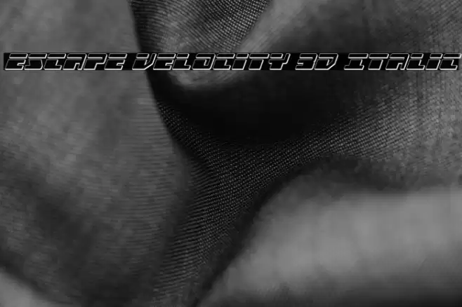 Escape Velocity 3D Italic Font examples