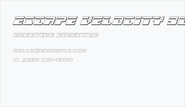 Escape Velocity 3D Italic Business Card