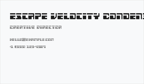Escape Velocity Condensed Business Card