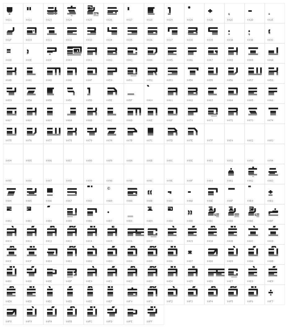 Escape Velocity Halftone Character Map