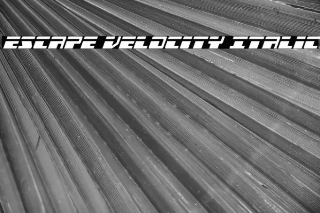 Escape Velocity Italic Font examples