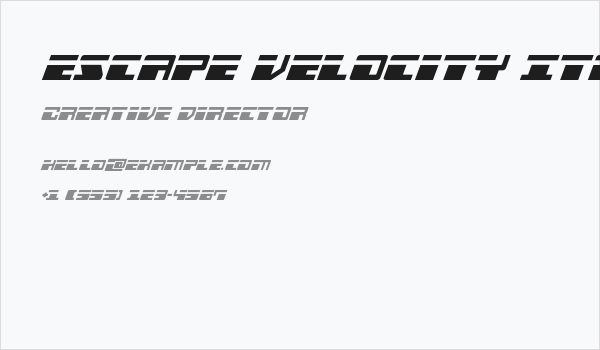 Escape Velocity Italic Business Card