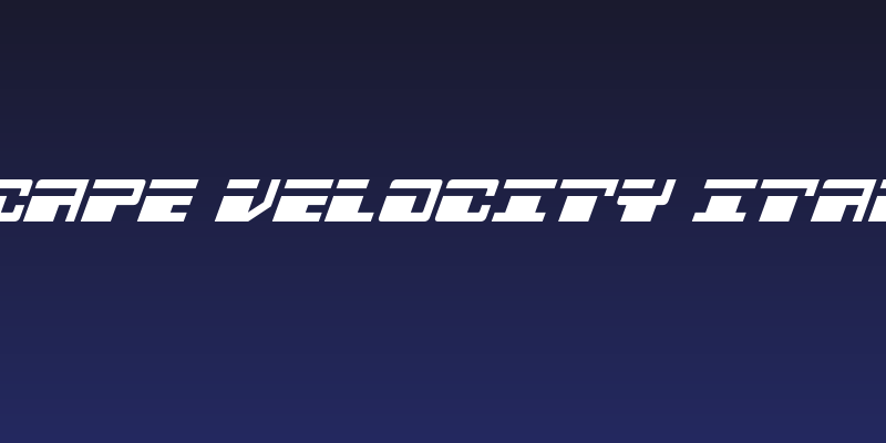 Escape Velocity Italic Social Header