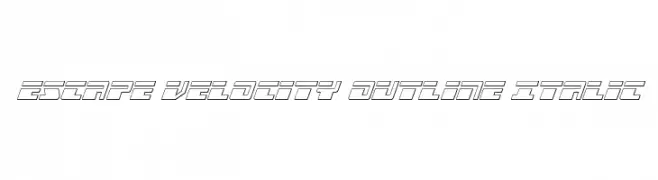 Escape Velocity Outline Italic  Free Fonts Download
