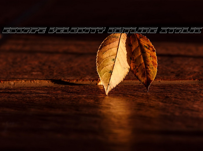 Escape Velocity Outline Italic Example 2