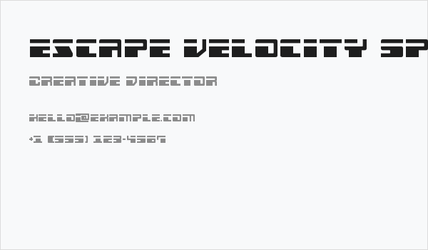 Escape Velocity Spaced Business Card