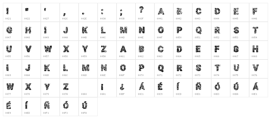 Escombros Regular Character Map