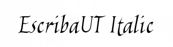 EscribaUT Italic  नि: शुल्क फ़ॉन्ट्स डाउनलोड