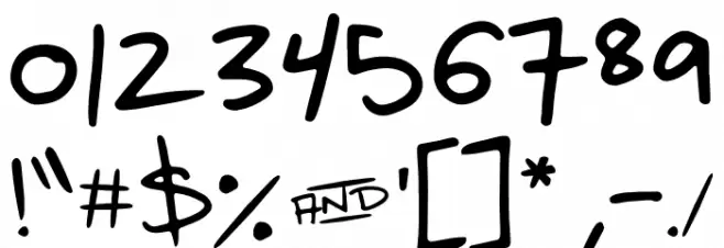 Escrita Hand Font OTHER CHARS