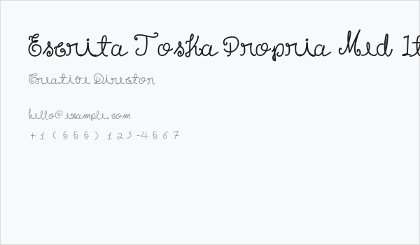 Escrita Toska Propria Med Italic Business Card