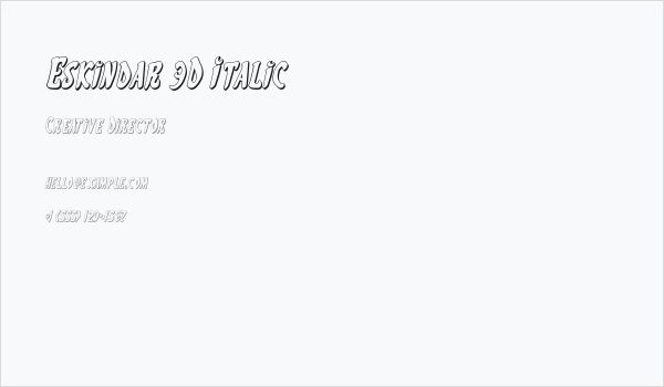 Eskindar 3D Italic Business Card
