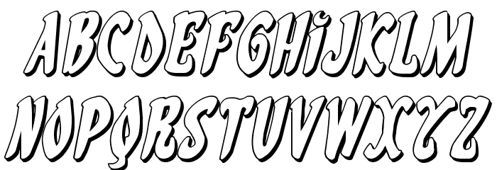 Eskindar 3D Italic Font LOWERCASE