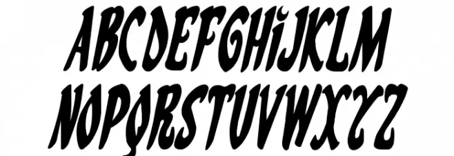 Eskindar Condensed Italic Caratteri MAIUSCOLE