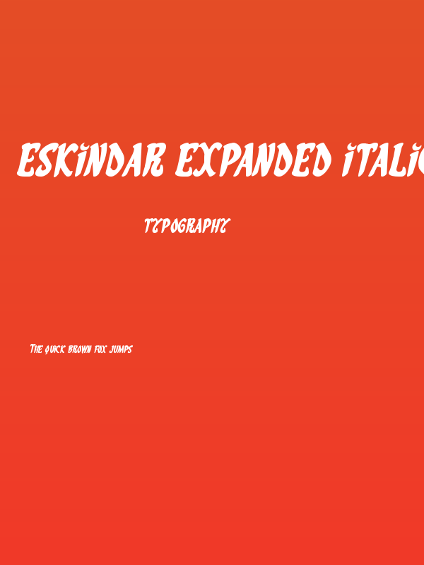Eskindar Expanded Italic Poster