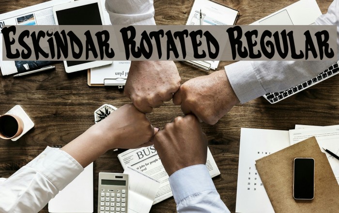 Eskindar Rotated Regular Font examples